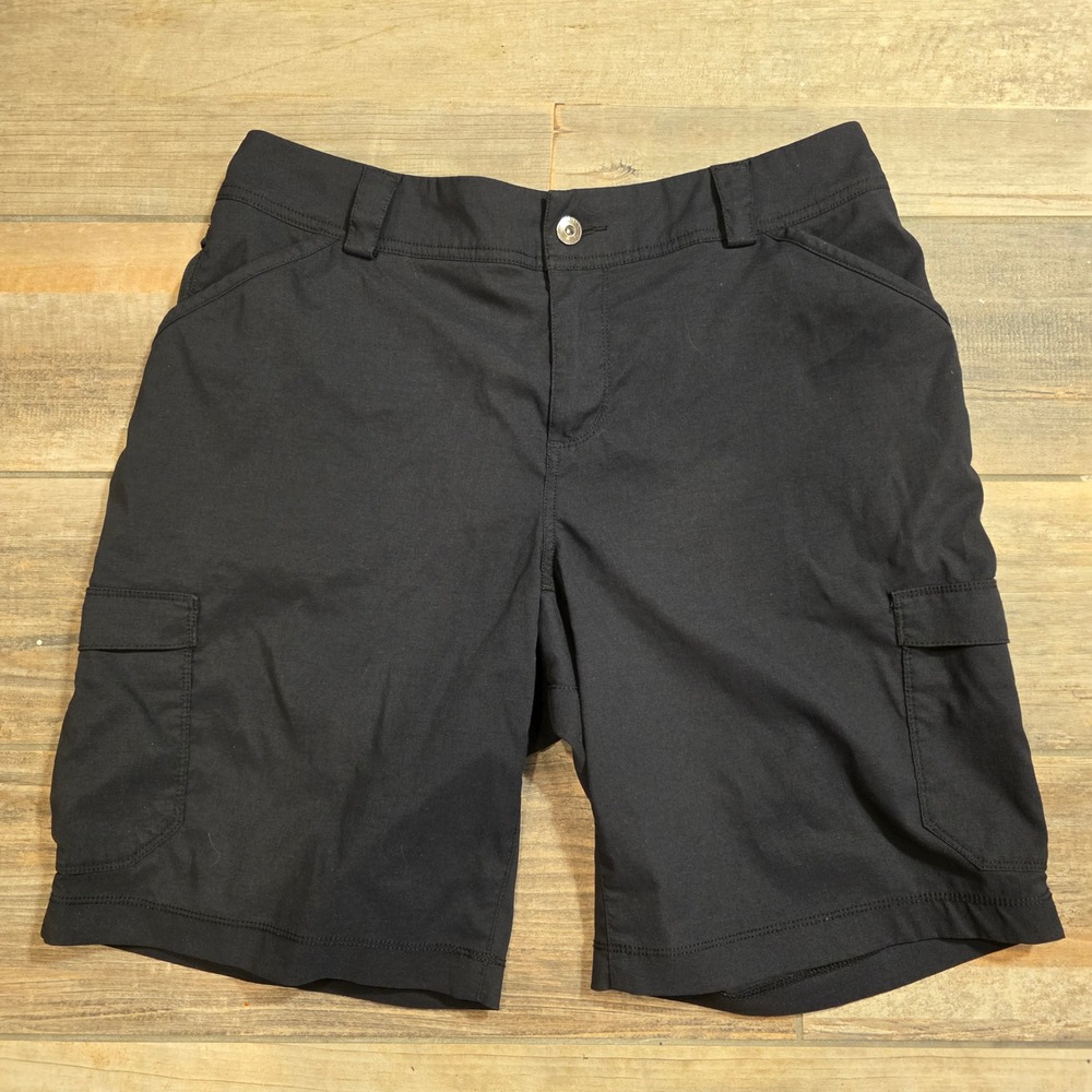 Duluth Trading Co Womens Black Cargo Hiking Shorts Size 12 Multi Pocket Utility